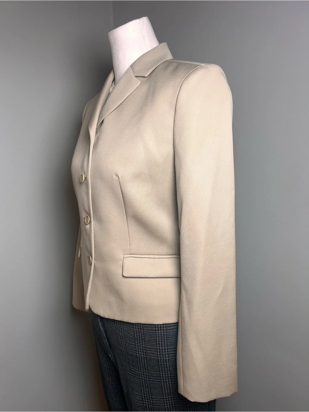 J.Crew Beige 4 Button Tailored Blazer Estimated Size 0-2